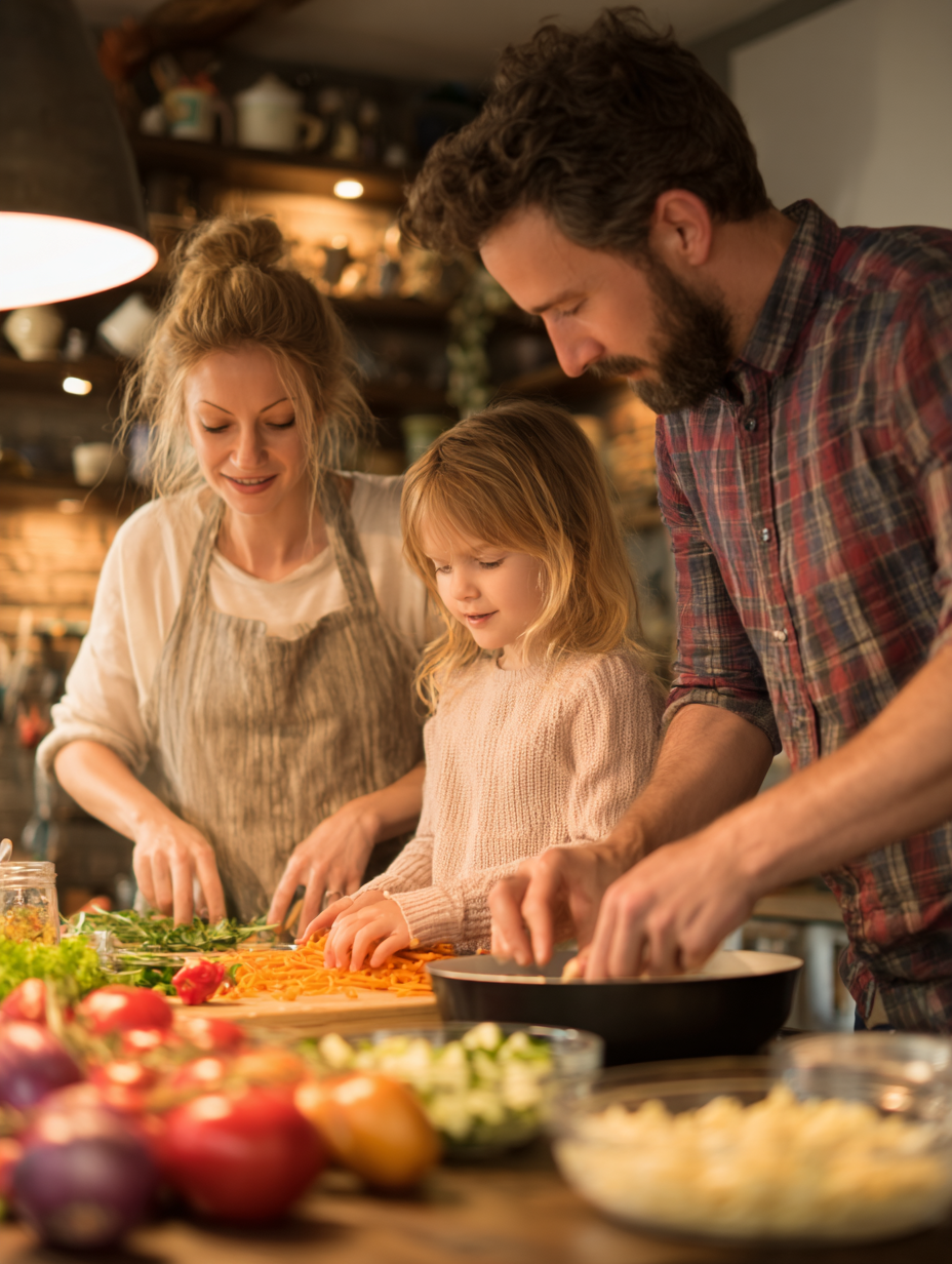 Rodinné vaření plné radosti a smíchu
